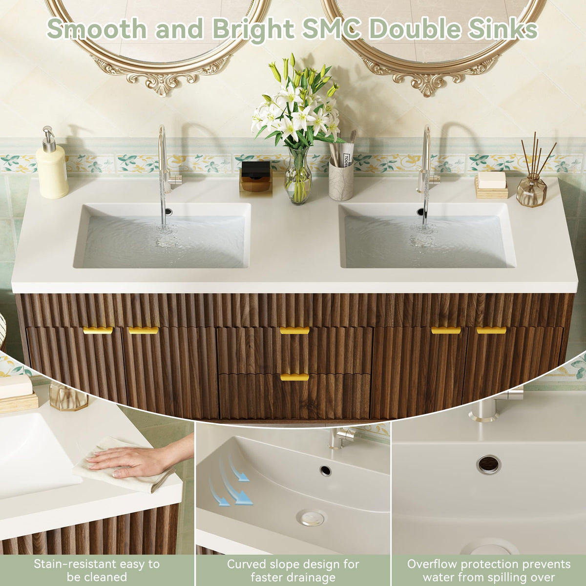 36" Bathroom Vanity with Sink Modern Oak