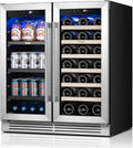 Yeego 30 Inch Wine and Beverage Refrigerator with 80 Can and 33 Bottle