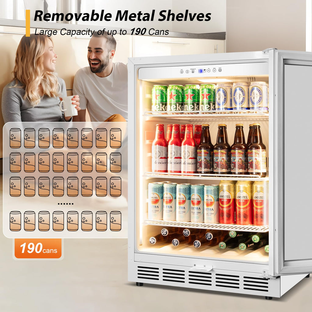 Tylza 24" Dual Zone Wine and Beverage Cooler Quiet Compressor