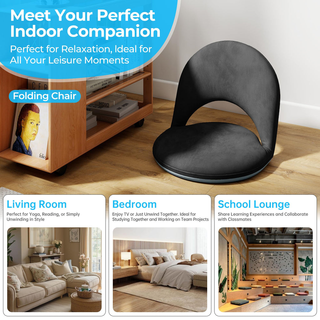 2Pcs Floor Chair with Adjustable Back Support for Kids and Adults