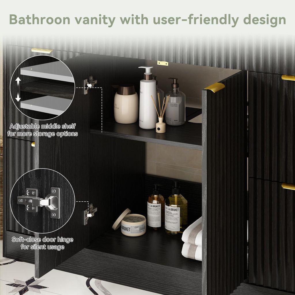 36" Bathroom Vanity with Sink Modern Oak