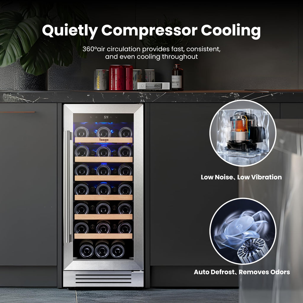 Yeego 30 Inch Wine and Beverage Refrigerator with 80 Can and 33 Bottle
