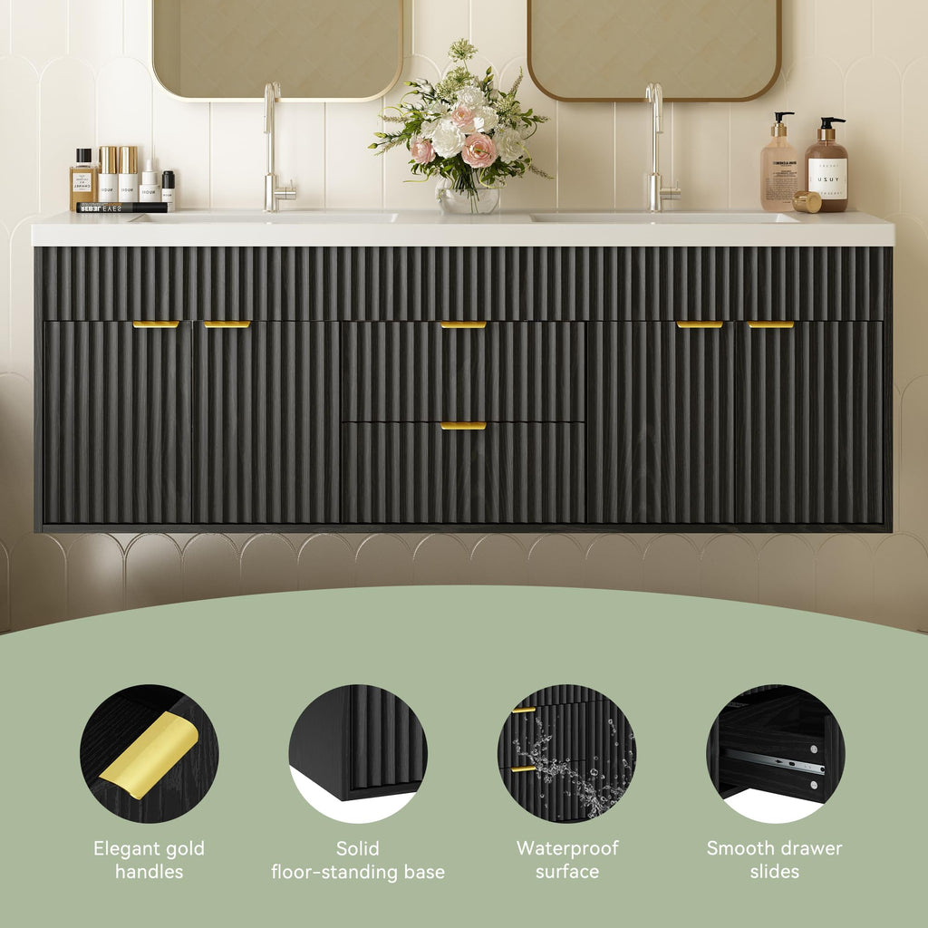 36" Bathroom Vanity with Sink Modern Oak