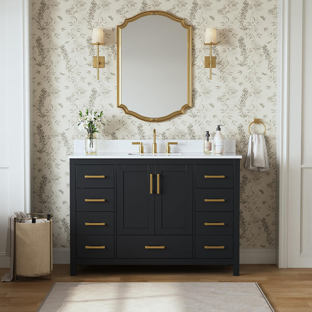 60 Inch Bathroom Vanity Double Sink, Steel Blue