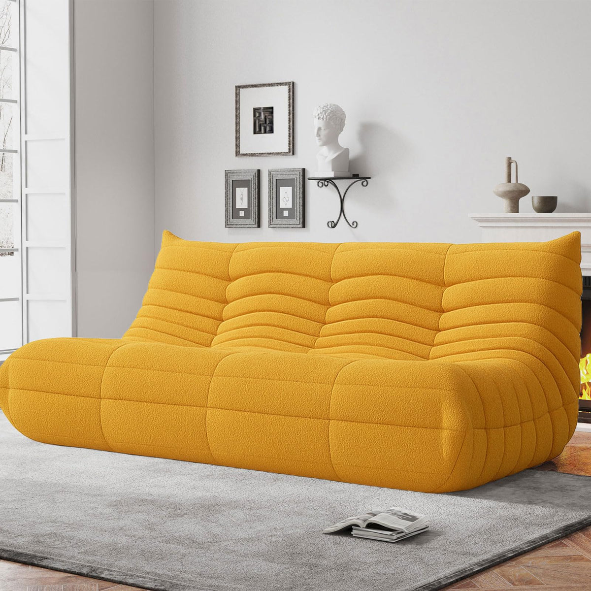 WHGBJA Giant Bean Bag Chair for Adults, Comfy Beanbag with Memory Foam