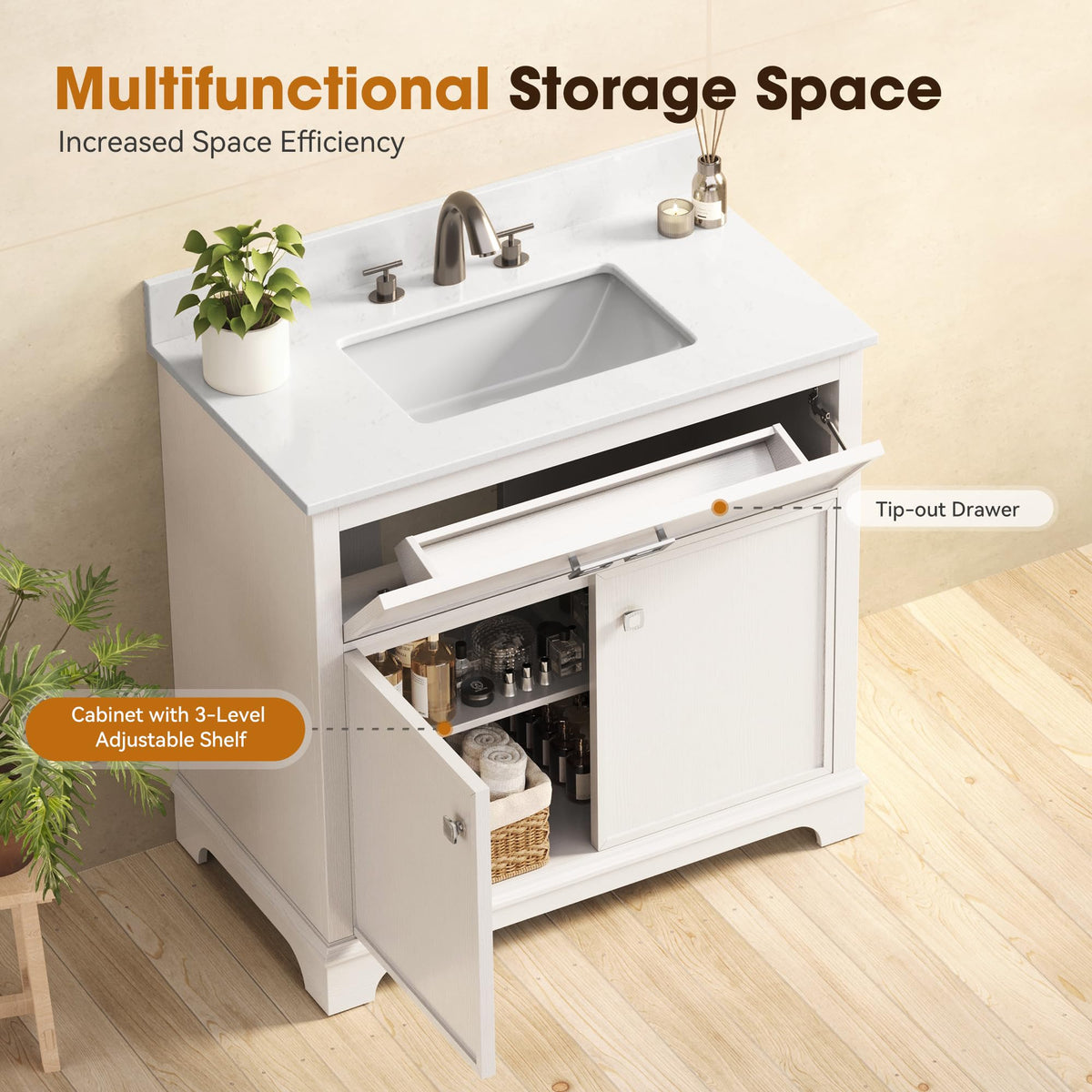 72 Inch Double Sink Bathroom Vanity Solid Wood, Fully Assembled