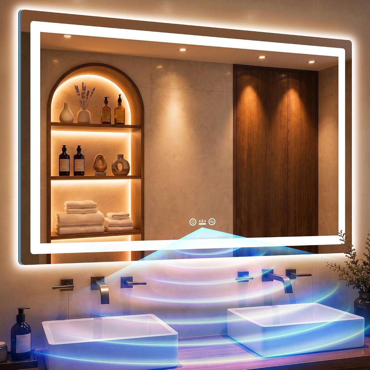 LED Bathroom Vanity Mirror with Lights, 30"x50", Motion Sensor Auto On/Off