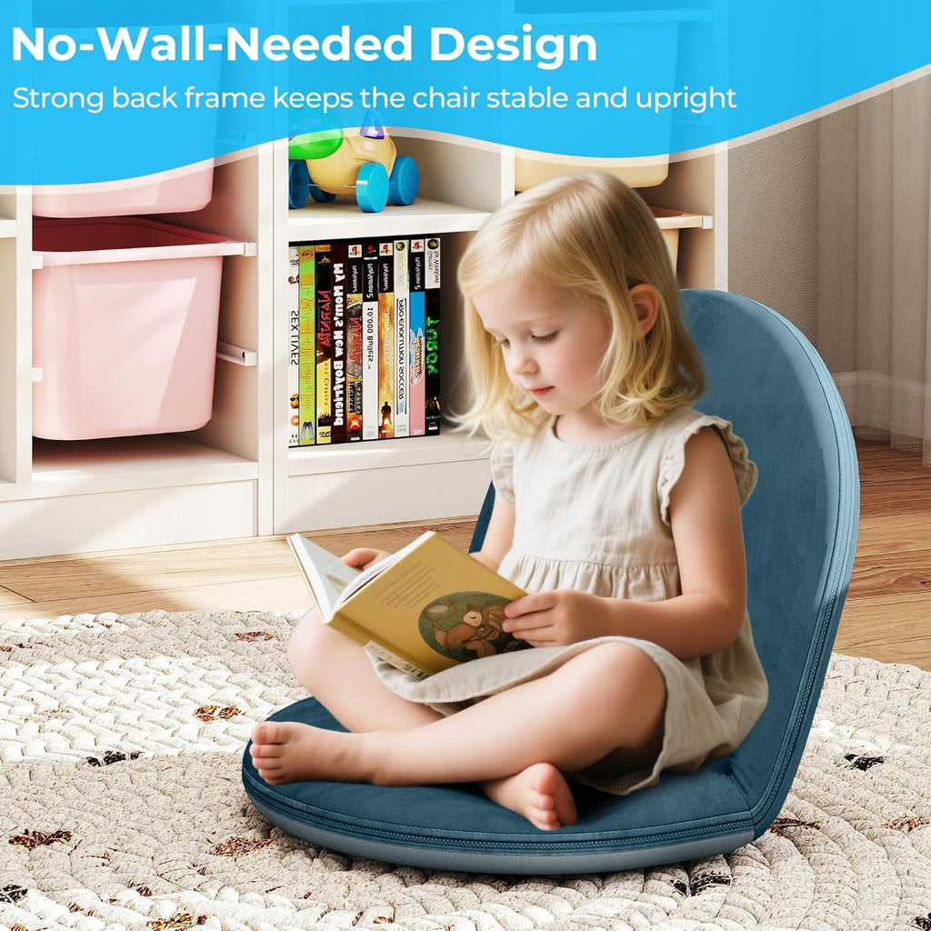 2Pcs Floor Chair with Adjustable Back Support for Kids and Adults