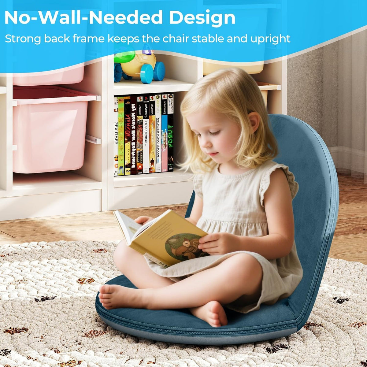 2Pcs Floor Chair with Adjustable Back Support for Kids and Adults