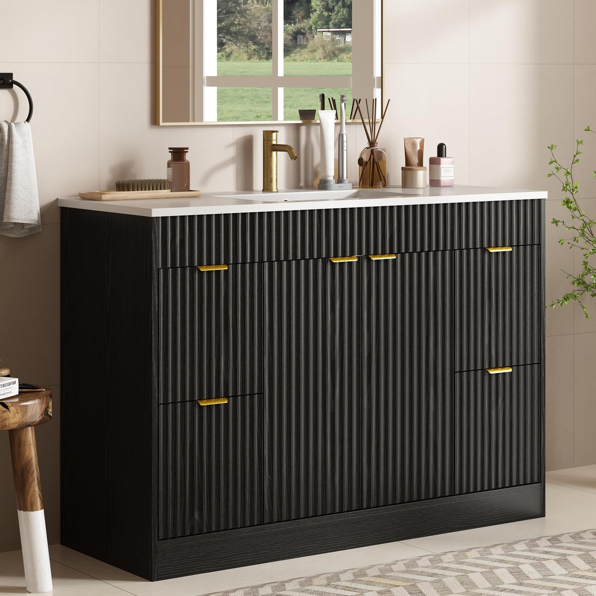 36" Bathroom Vanity with Sink Modern Oak