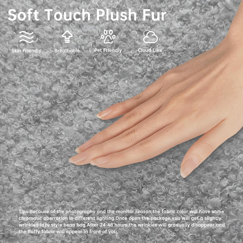 WHGBJA Giant Bean Bag Chair for Adults, Comfy Beanbag with Memory Foam