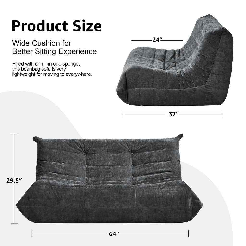 Hobestluk Big Bean Bag Chairs for Adults Fireside BeanBag Couch Togo Sofa