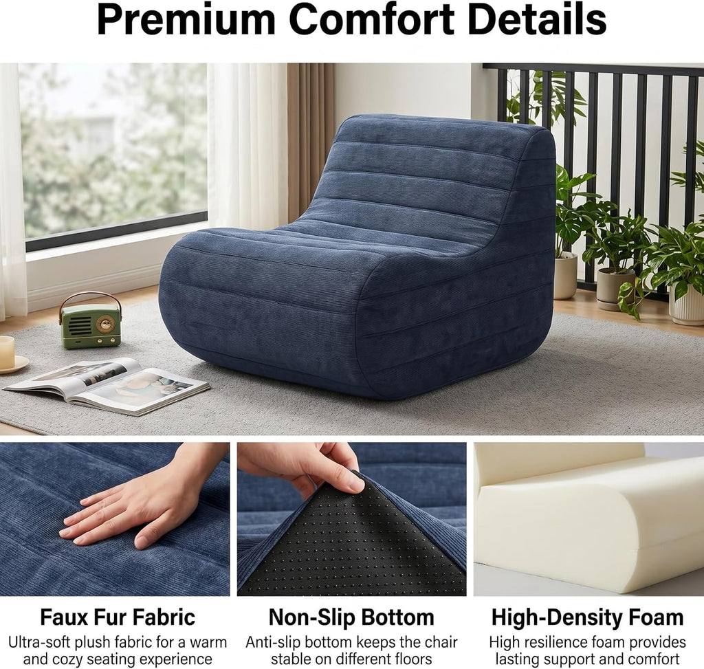 Memory Foam Bean Bag Chair, Gray