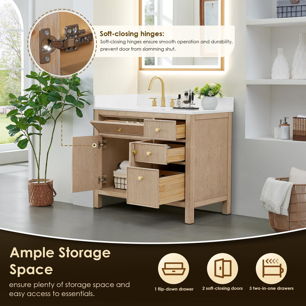48 Inch Bathroom Vanity with Sink Modern Single Vanities with Countertop