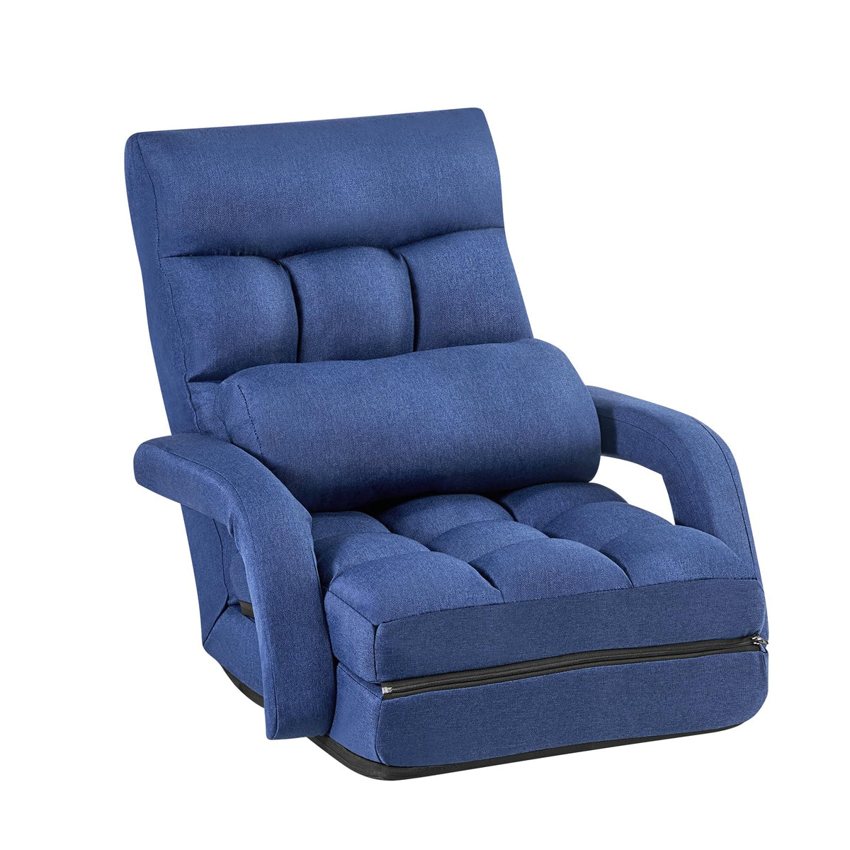 VEVOR Floor Chair, Floor Gaming Chair with 5 Adjustable Position and Back Support, Folding Lounge Chair with Armrest for Adults, Sofa Lounger with Comfy Cushion for Living Room and Bedroom, Gray