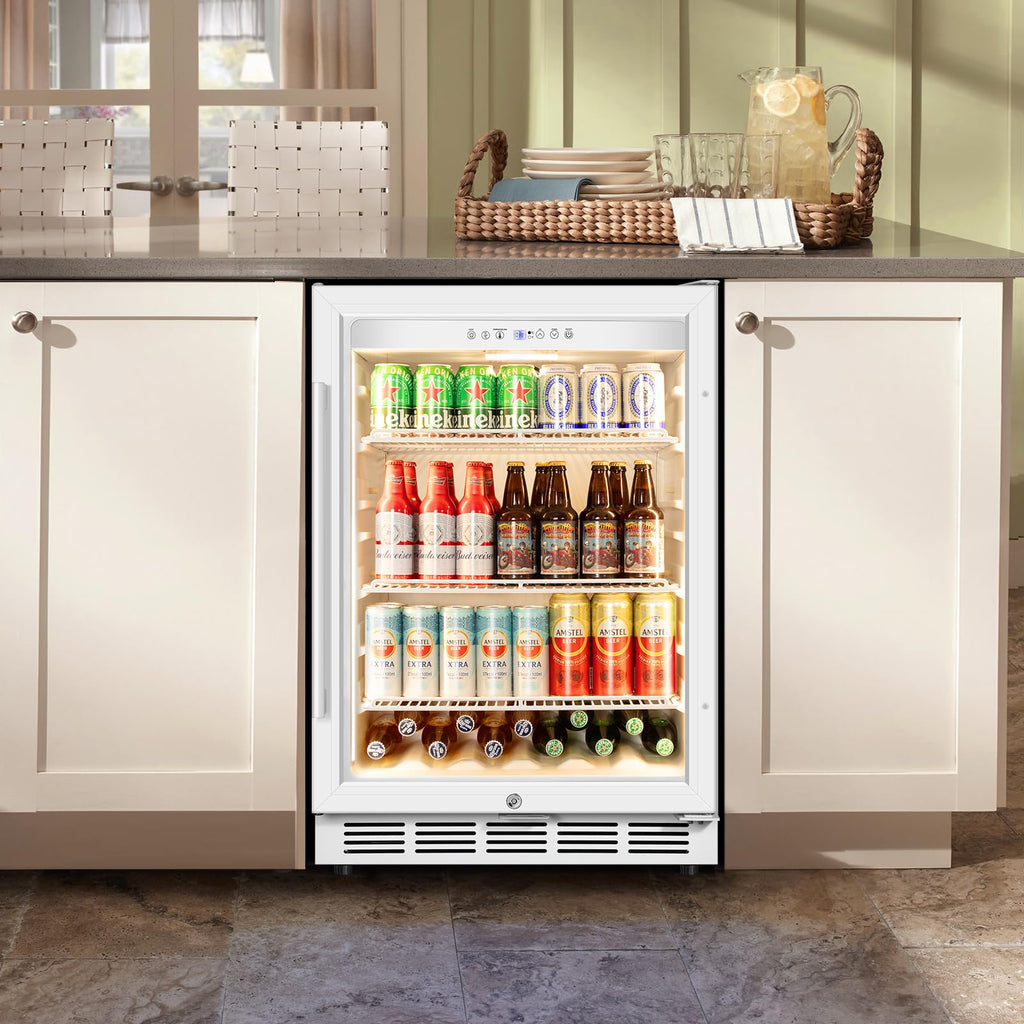 Tylza 24" Dual Zone Wine and Beverage Cooler Quiet Compressor