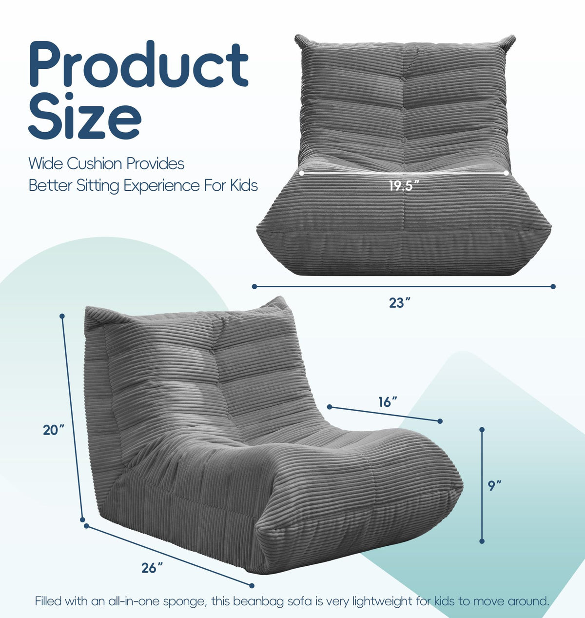 Hobestluk Big Bean Bag Chairs for Adults Fireside BeanBag Couch Togo Sofa