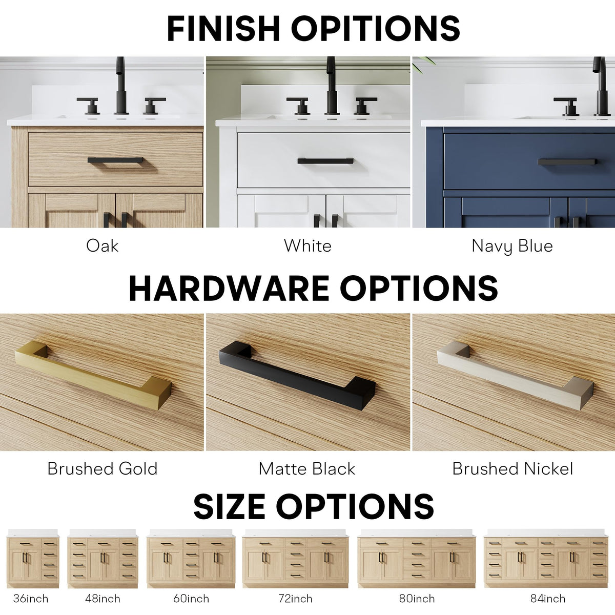 WELLFOR 36-Inch Bathroom Vanity with Sink W/ 2 Doors & 4 Drawers & 1 Flip Drawer,Navy Blue Vanity W/Matte Black Handles