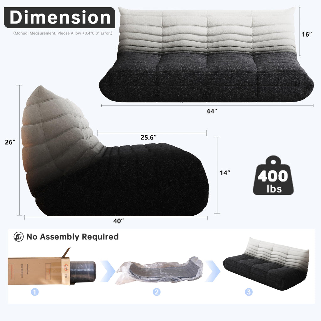 WHGBJA Giant Bean Bag Chair for Adults, Comfy Beanbag with Memory Foam