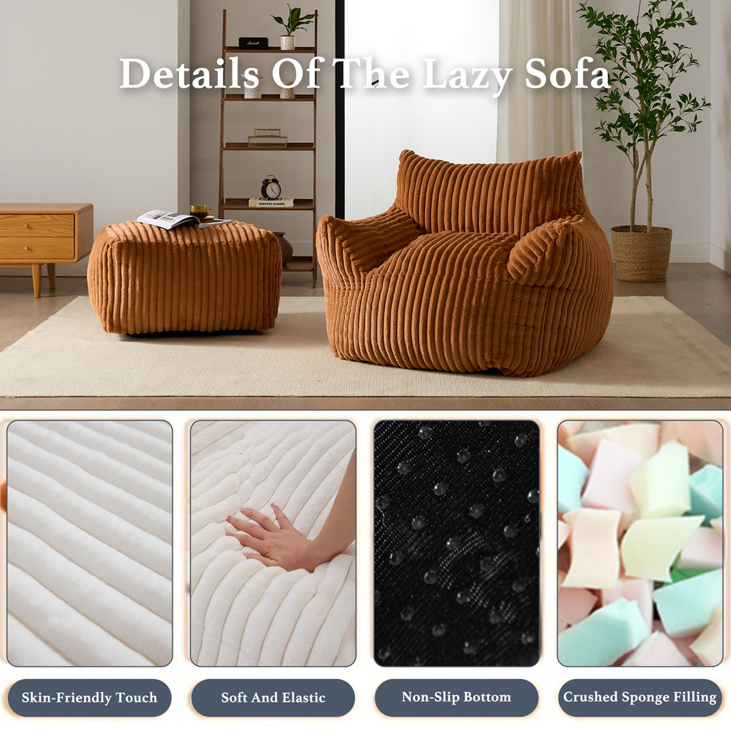 3-in-1 Giant Bean Bag Chair for Adults & Kids, Convertible Floor Sofa to Mattress, Memory Foam Beanbag Chair with Washable Cover, Multi Functional Lounge Couch for Bedroom, Living Room (Dark Grey)