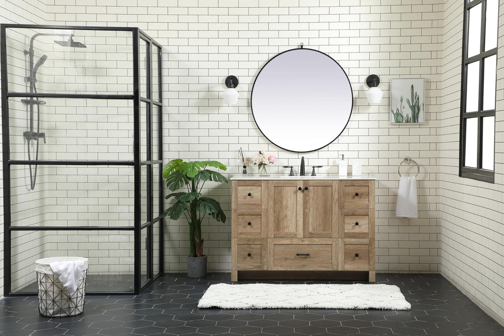 18" Pre-Assembled Bathroom Vanity with Sink, Engineered Wood, Ivory White Engineered Marble Countertop Included, Single Oval Porcelain Sink, 1 Soft-Close Drawers, Expresso