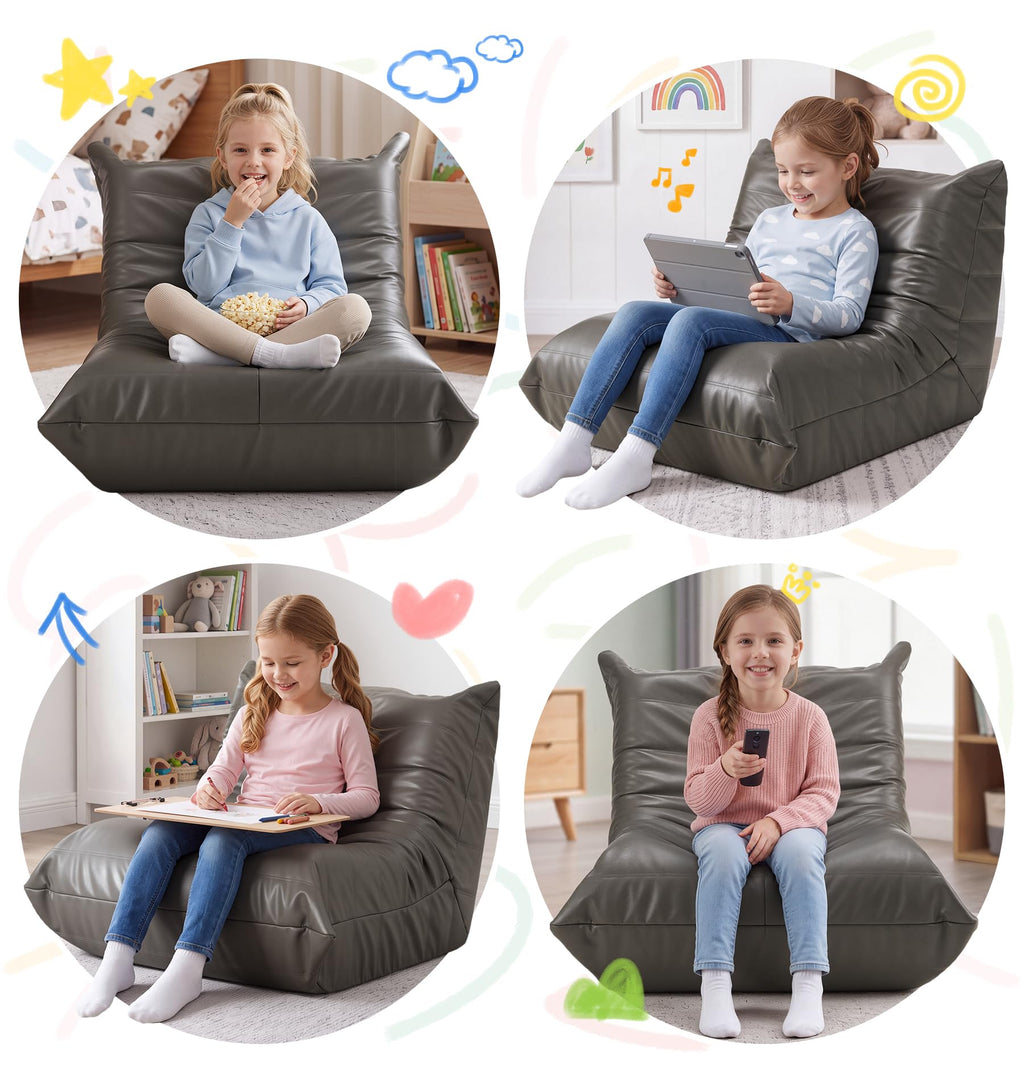 Hobestluk Bean Bag Chair Adult Leather Togo Chair Memory Foam Living Room