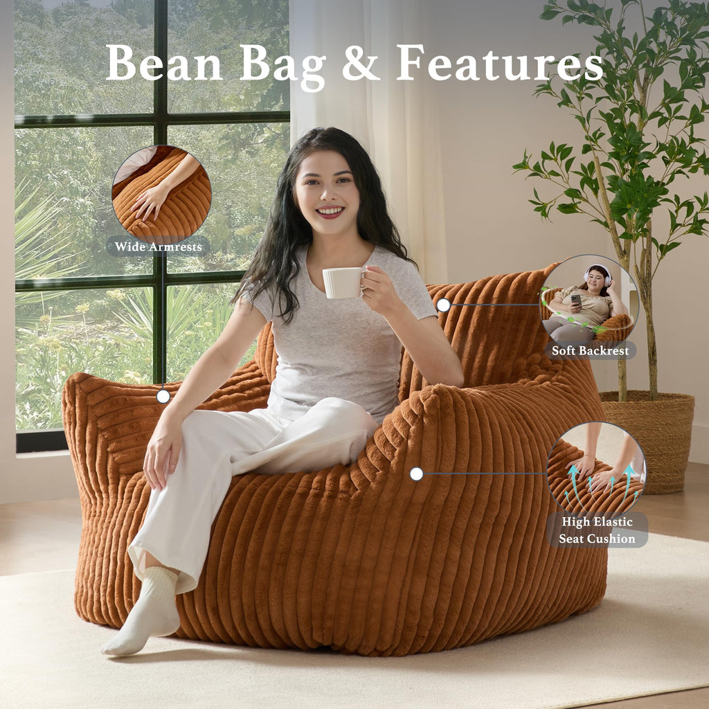 3-in-1 Giant Bean Bag Chair for Adults & Kids, Convertible Floor Sofa to Mattress, Memory Foam Beanbag Chair with Washable Cover, Multi Functional Lounge Couch for Bedroom, Living Room (Dark Grey)