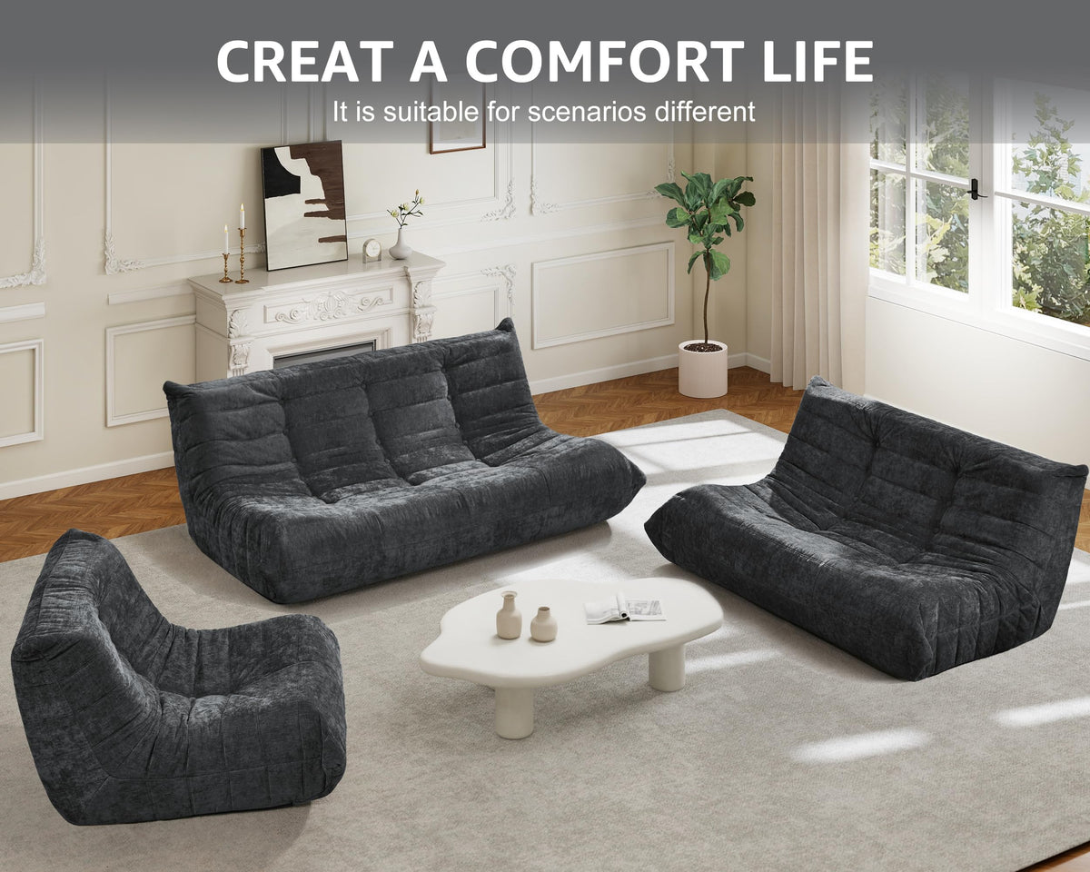 Hobestluk Big Bean Bag Chairs for Adults Fireside BeanBag Couch Togo Sofa