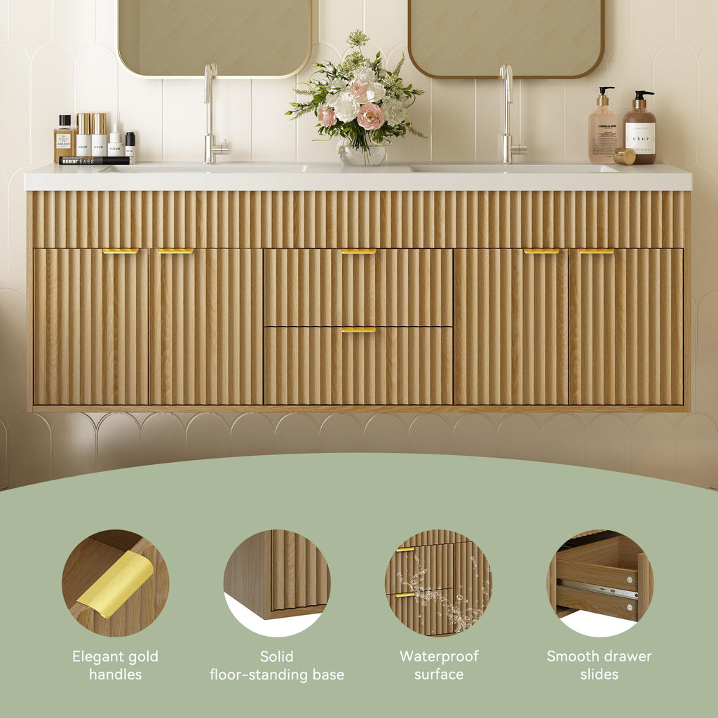 36" Bathroom Vanity with Sink Modern Oak