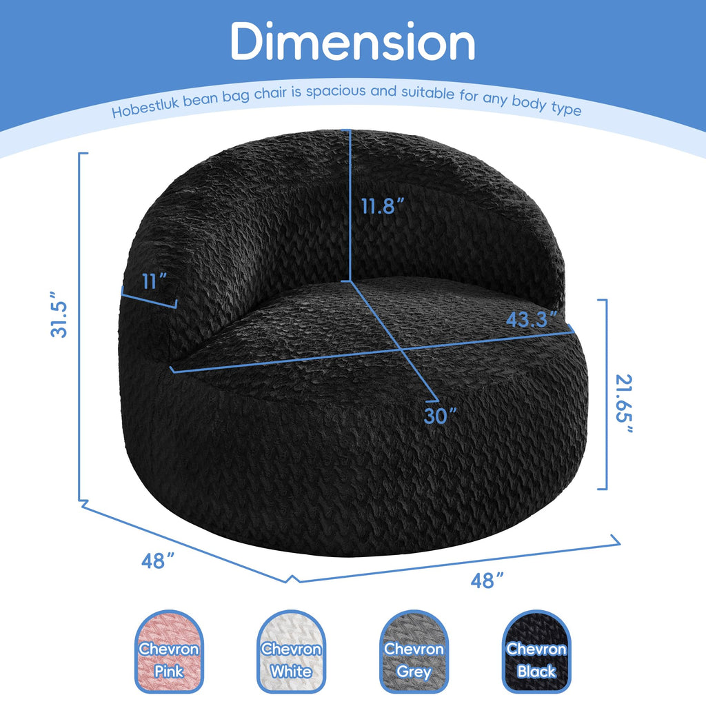 Hobestluk Adult Bean Bag Chair 3 in 1 Convertible Large Bean Bag Sofa