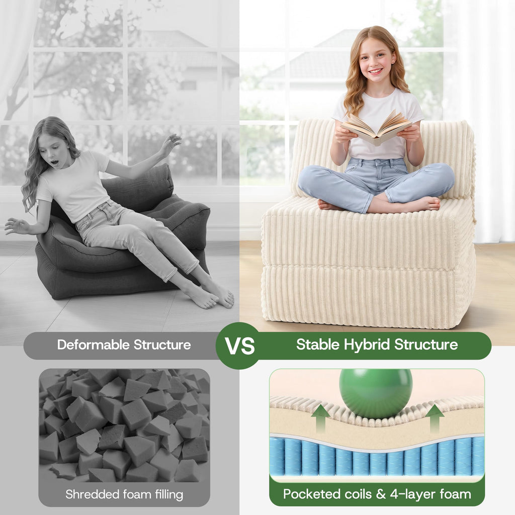 Folding Sofa Bed Convertible 4 in 1 Sleeper Chair Gray Single