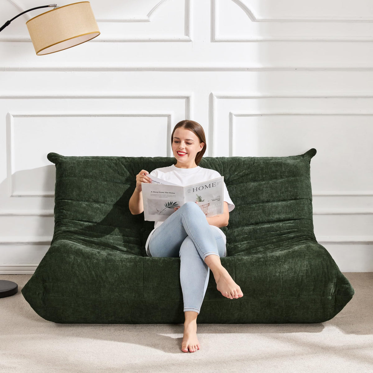 Hobestluk Big Bean Bag Chairs for Adults Fireside BeanBag Couch Togo Sofa