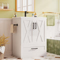 JUMMICO 24" Bathroom Vanity with Sink, Bathroom Storage Cabinet, White