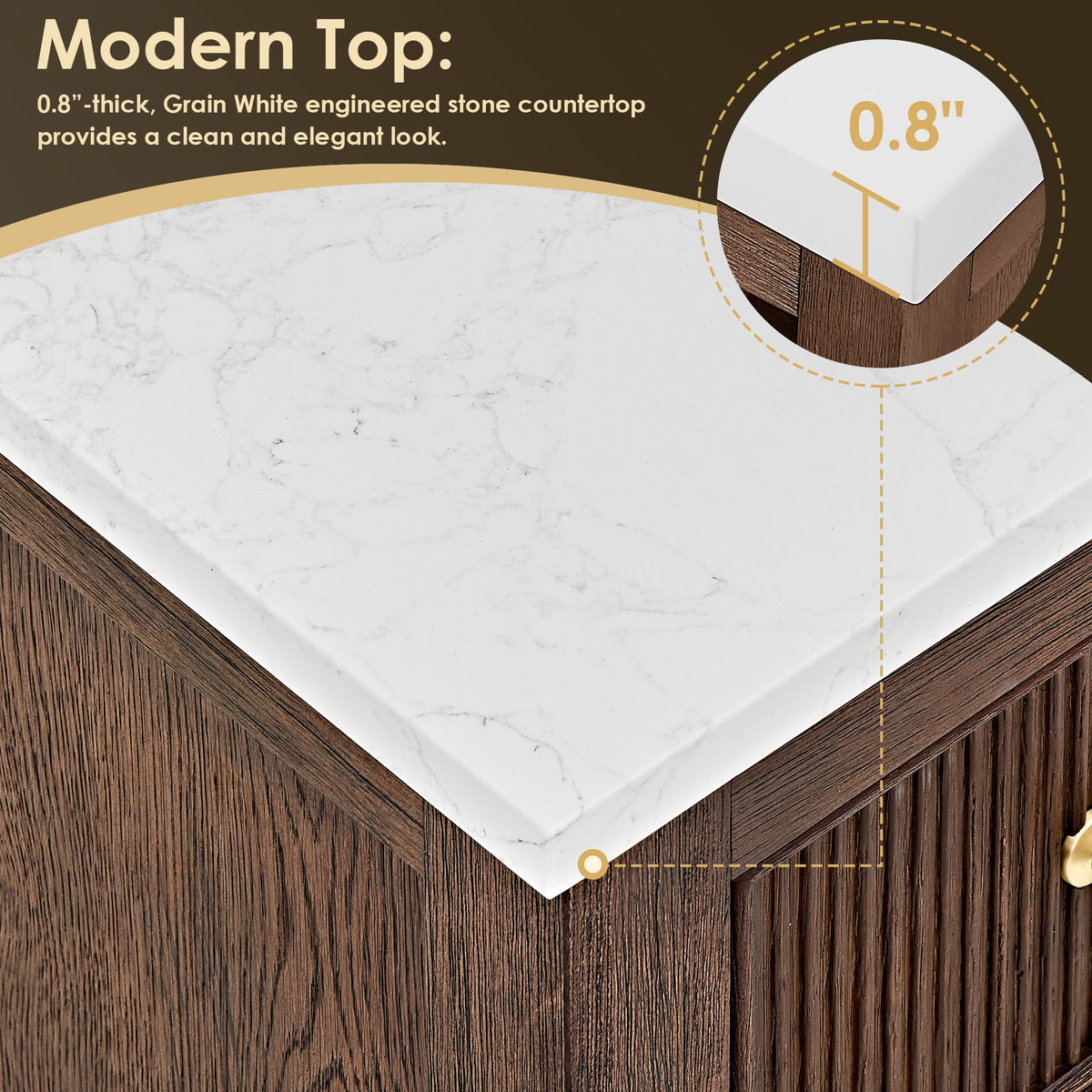48 Inch Bathroom Vanity with Sink Modern Single Vanities with Countertop