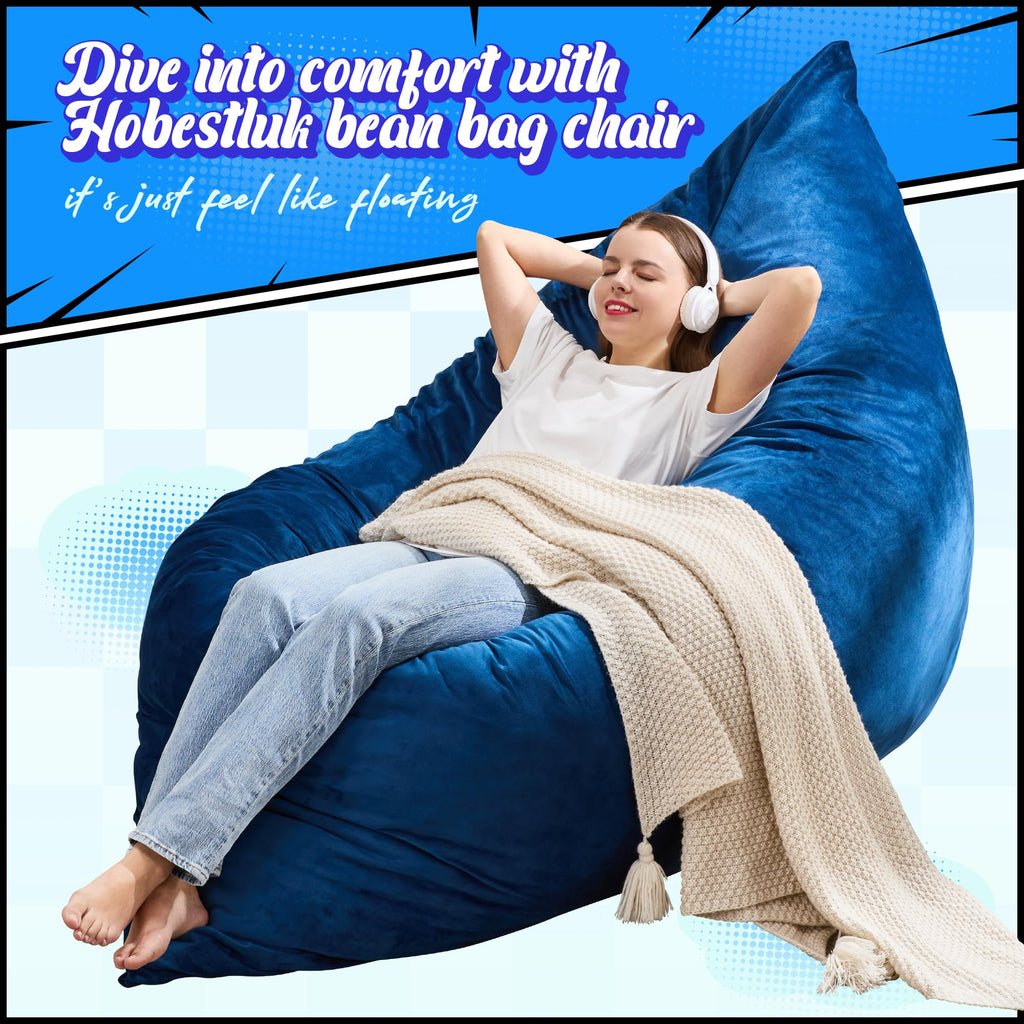 Hobestluk Adult Bean Bag Chair 3 in 1 Convertible Large Bean Bag Sofa