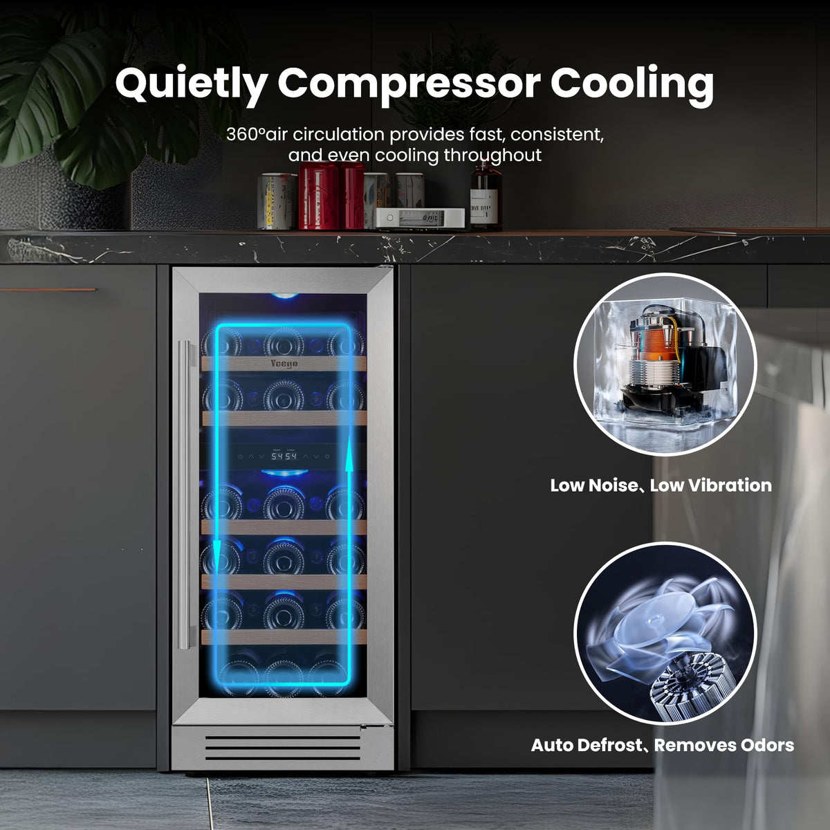 Yeego 30 Inch Wine and Beverage Refrigerator with 80 Can and 33 Bottle