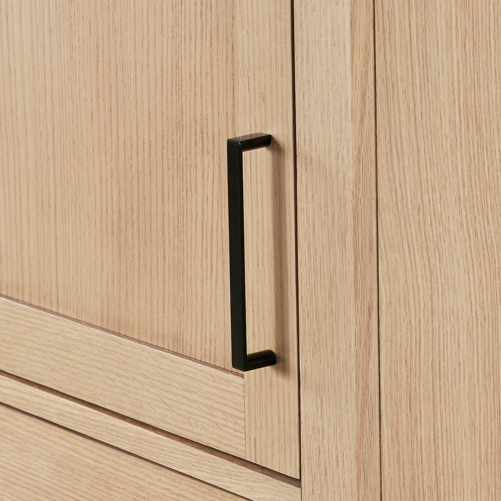 ARIEL Hepburn 92 Inch Includes 20 Inch Linen Cabinet and 1 of 72 Inch Double Rectangle Sink Bathroom Vanity with Carrara White Quartz Countertop 1.5 Inch in Natural Oak