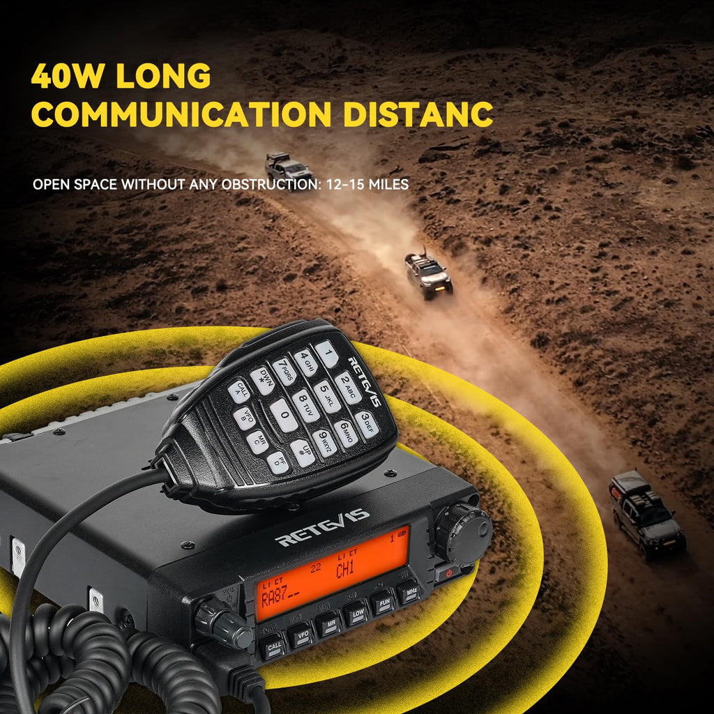 Retevis RA87 GMRS Mobile Radio, High Power Mobile Transceiver Base Station
