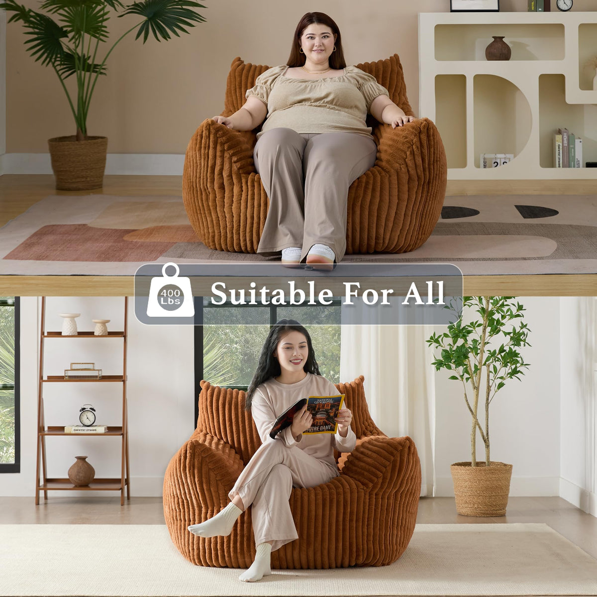 3-in-1 Giant Bean Bag Chair for Adults & Kids, Convertible Floor Sofa to Mattress, Memory Foam Beanbag Chair with Washable Cover, Multi Functional Lounge Couch for Bedroom, Living Room (Dark Grey)