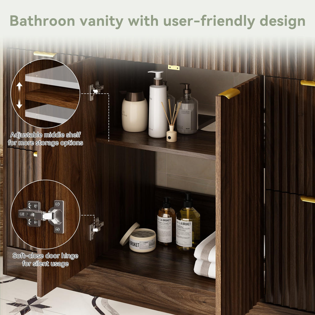 36" Bathroom Vanity with Sink Modern Oak