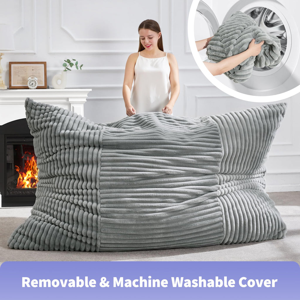 Hobestluk Adult Bean Bag Chair 3 in 1 Convertible Large Bean Bag Sofa