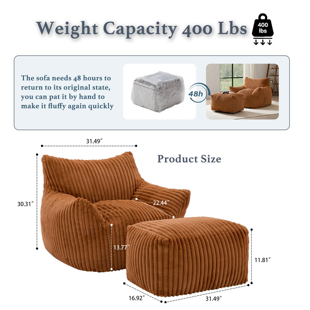 3-in-1 Giant Bean Bag Chair for Adults & Kids, Convertible Floor Sofa to Mattress, Memory Foam Beanbag Chair with Washable Cover, Multi Functional Lounge Couch for Bedroom, Living Room (Dark Grey)