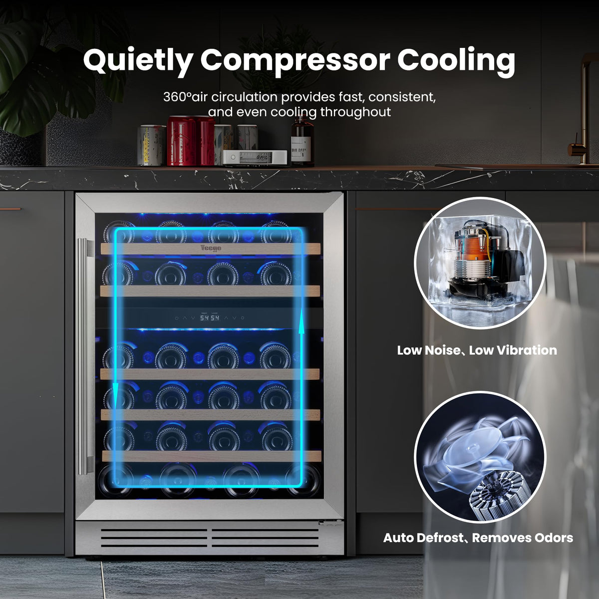 Yeego 30 Inch Wine and Beverage Refrigerator with 80 Can and 33 Bottle