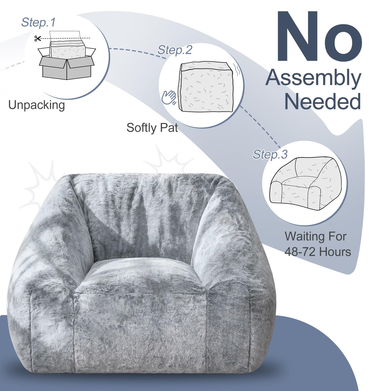 Hobestluk Big Bean Bag Chairs for Adults Fireside BeanBag Couch Togo Sofa