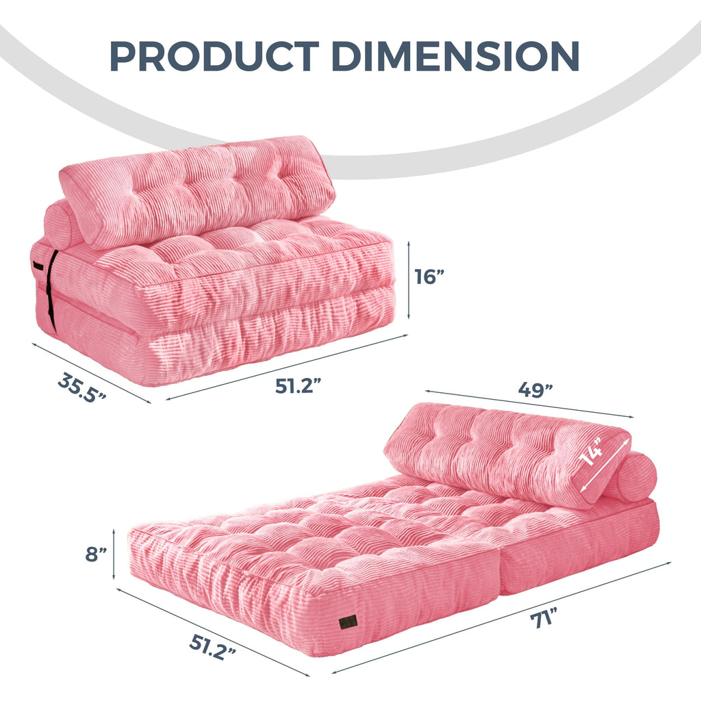 MAXYOYO Folding Sofa Bed, Convertible Chair Bed with Pillow