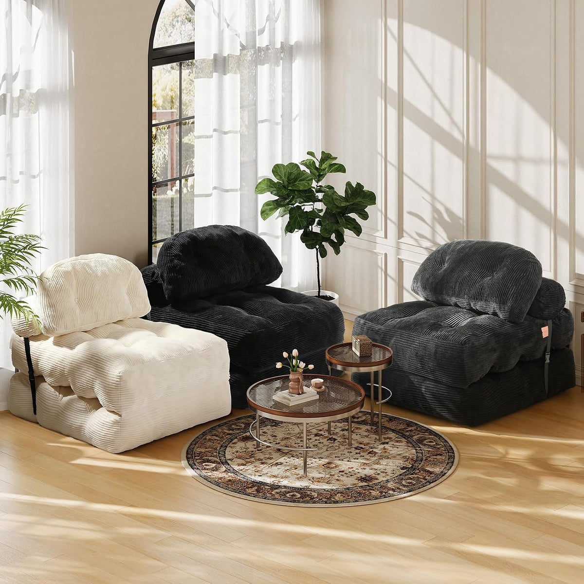 Folding Sofa Bed, Convertible Sleeper Chair with Back Support and Pillow