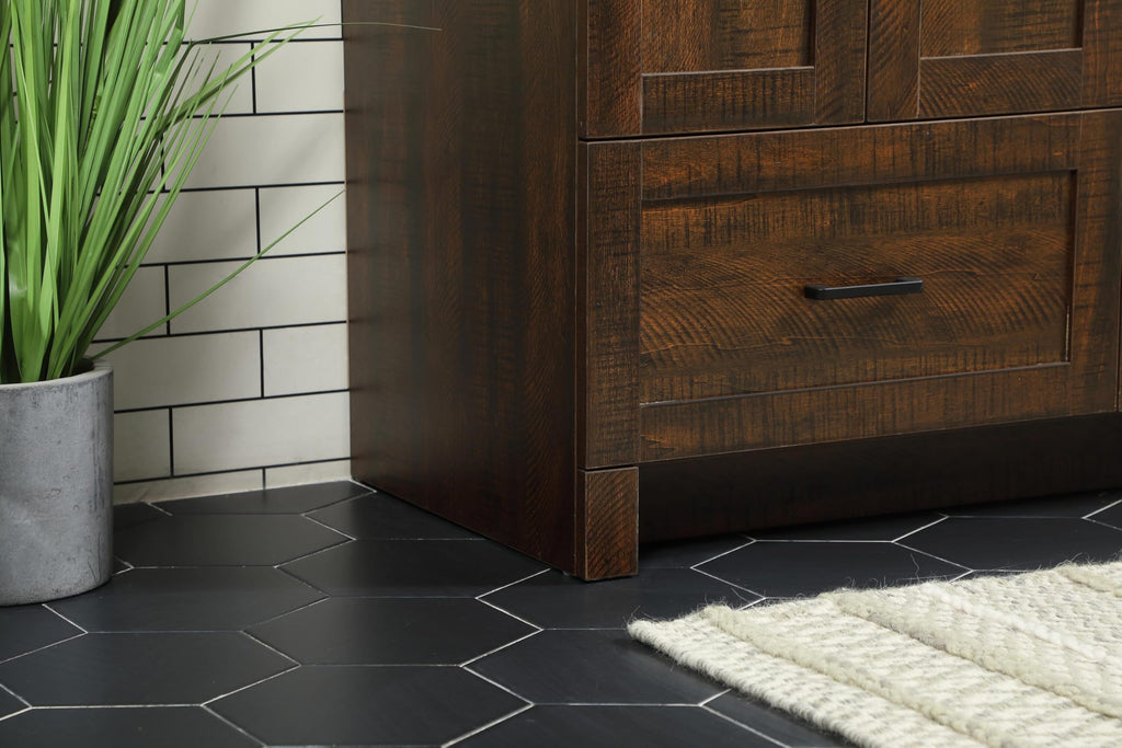 18" Pre-Assembled Bathroom Vanity with Sink, Engineered Wood, Ivory White Engineered Marble Countertop Included, Single Oval Porcelain Sink, 1 Soft-Close Drawers, Expresso