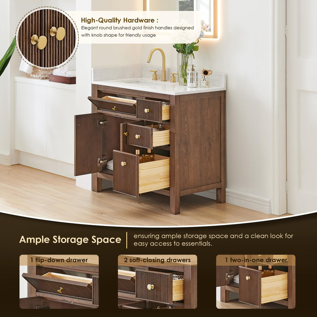 48 Inch Bathroom Vanity with Sink Modern Single Vanities with Countertop