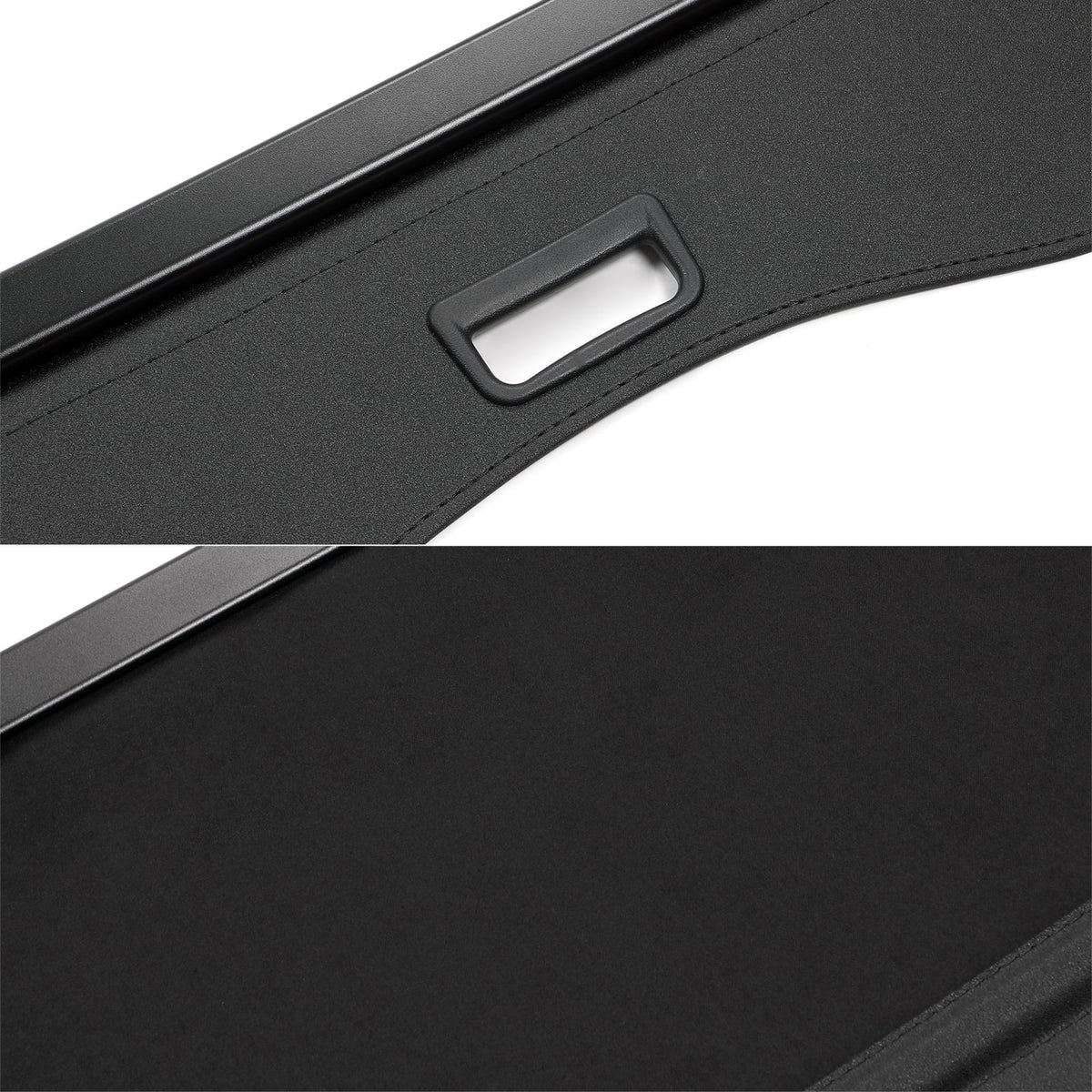 Ikon Motorsports Cargo Cover Compatible With 2013-2019 Ford Escape All Models PVC & Aluminum Rod Black Security Rear Trunk Cover Security Retractable Shield