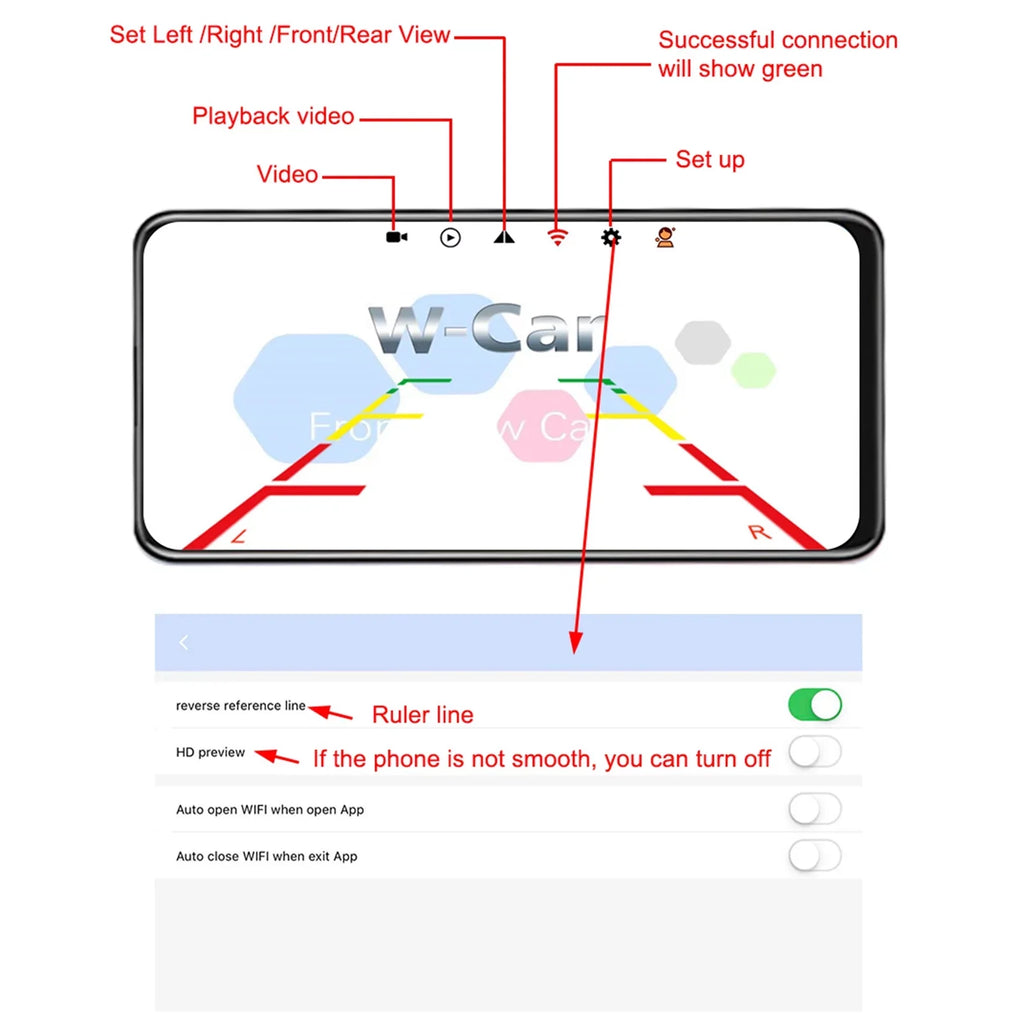 Aumotop Webcam,Rear View Camera View Camera Bus Vision Camera Ip67 Led Reverse Wifi Wireless Car Liquid WirelessCamera Ip67 Fluid Ip67 Fluid Wireless ReverseVision